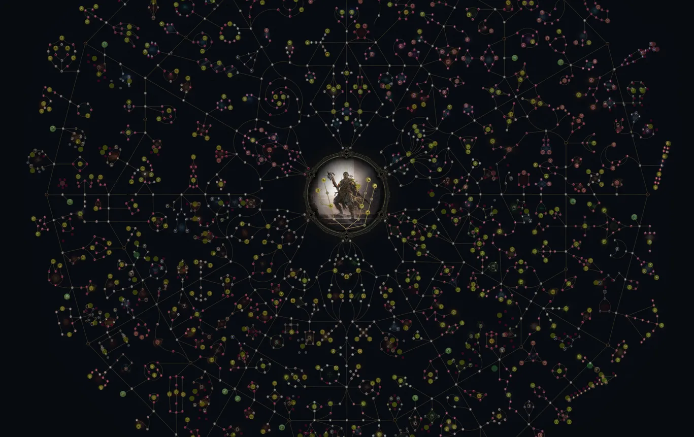 The gigantic skill tree of the game, with a huge constellation of nodes